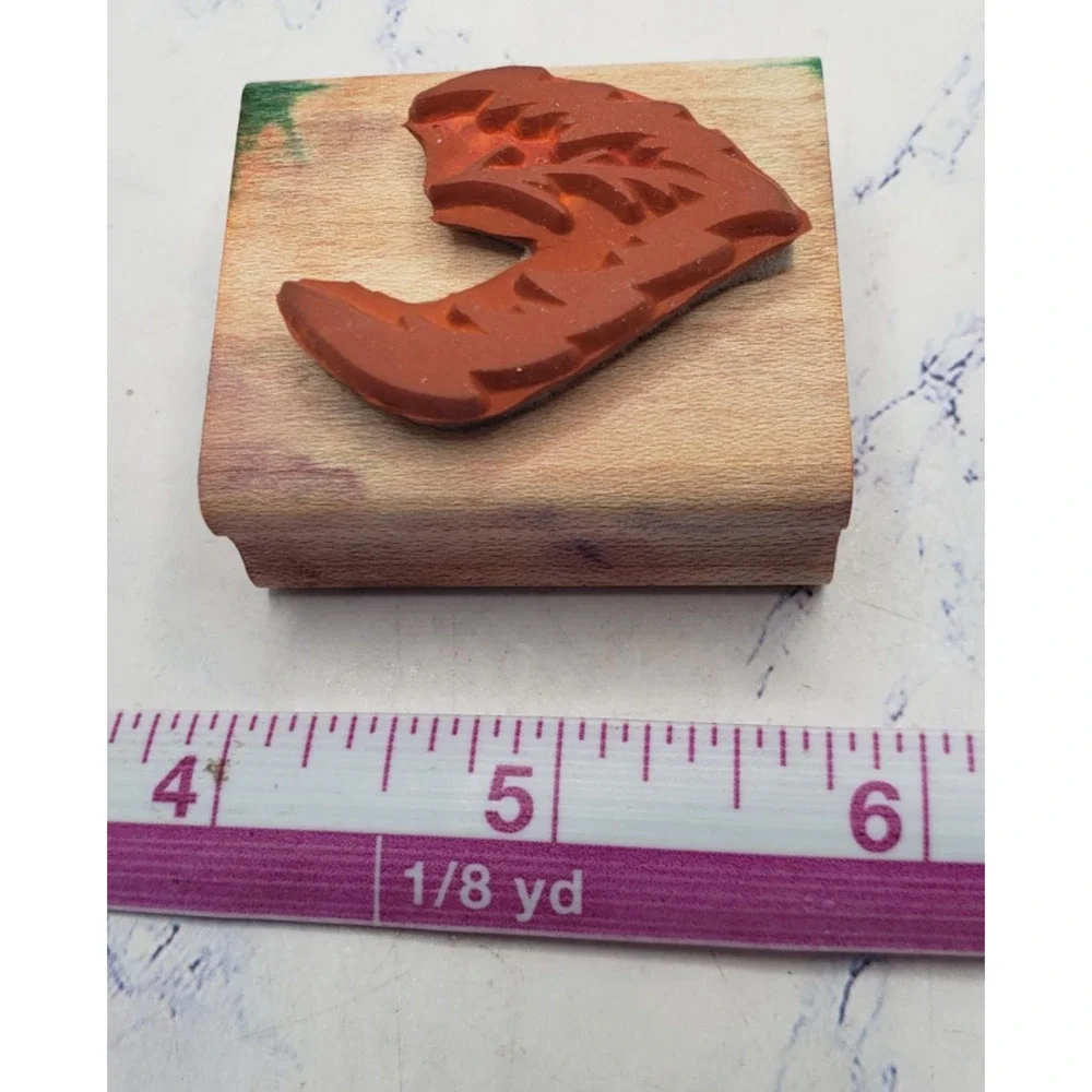 Autumn Leaf Stampin Up Thick Lines Wood Mounted Rubber Stamp